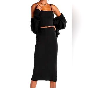 EXPRESS High Waisted Side Slit Midi Sweater Pencil Skirt